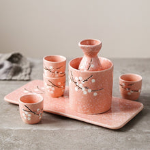 Load image into Gallery viewer, Plum Blossom Sake Cup Set - 7 pcs flowers Sake Set with Warmer