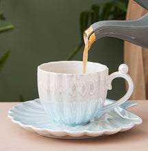 Load image into Gallery viewer, Nordic Pearl Glaze irregular Shell Form Coffee Cup Set