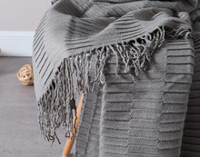 Load image into Gallery viewer, Plain knitted wool blanket
