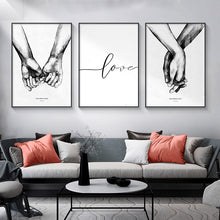 Load image into Gallery viewer, Nordic Black and White Poster Couple Sweet Love Wall Art
