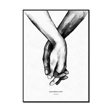Load image into Gallery viewer, Nordic Black and White Poster Couple Sweet Love Wall Art