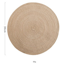 Load image into Gallery viewer, 6pcs/set Round Linen Non Slip Table Mats
