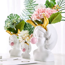 Load image into Gallery viewer, Nordic Style Cute Human Head Flower Vases