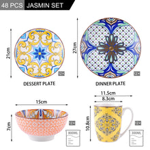 Load image into Gallery viewer, Jasmin Pattern Porcelain Tableware Dinner Set