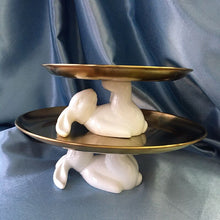Load image into Gallery viewer, Iron plate with ceramics rabbit Porcelain cake plate
