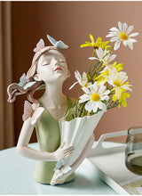 Load image into Gallery viewer, Nordic Butterfly Girl Model Vase
