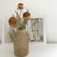 Load image into Gallery viewer, Straw Woven Glass Vases