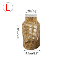 Load image into Gallery viewer, Straw Woven Glass Vases