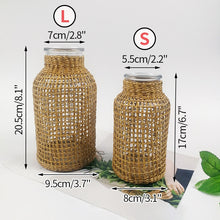 Load image into Gallery viewer, Straw Woven Glass Vases
