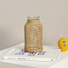 Load image into Gallery viewer, Straw Woven Glass Vases