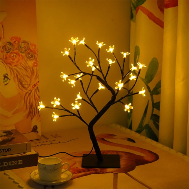 LED Table Lamp Rose Flower Tree Lights