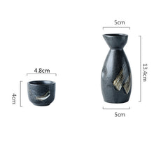Load image into Gallery viewer, 5 pcs Black Japanese Sake Set