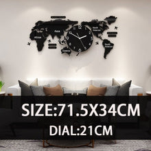 Load image into Gallery viewer, Large World Map DIY Stickers Wall Clock
