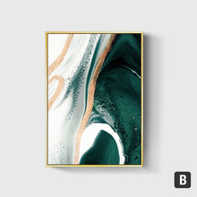 Load image into Gallery viewer, Gold foil lines Green Canvas Art Paintings
