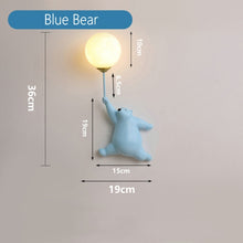 Load image into Gallery viewer, Cartoon Blue White Pink Bear Wall Lamp
