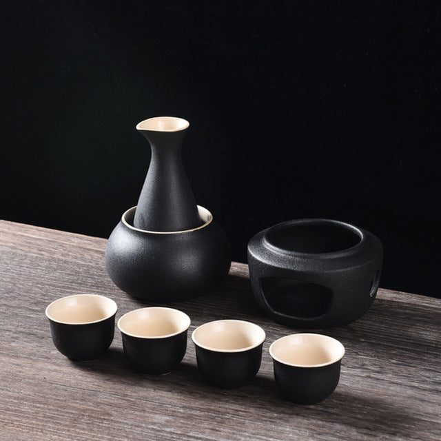 Ceramic Classic Sake Set with Warmer