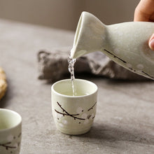 Load image into Gallery viewer, Plum Blossom Sake Cup Set - 7 pcs flowers Sake Set with Warmer
