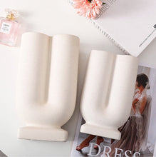 Load image into Gallery viewer, U-Shape Plain White Nordic Style Ceramics vase
