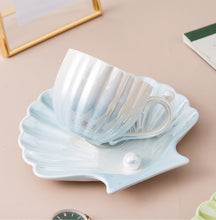 Load image into Gallery viewer, Nordic Pearl Glaze irregular Shell Form Coffee Cup Set

