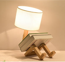 Load image into Gallery viewer, Robot Shape Wooden Table Lamp
