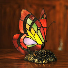 Load image into Gallery viewer, Stained Glass Butterfly Desk Lamp
