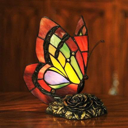 Stained Glass Butterfly Desk Lamp