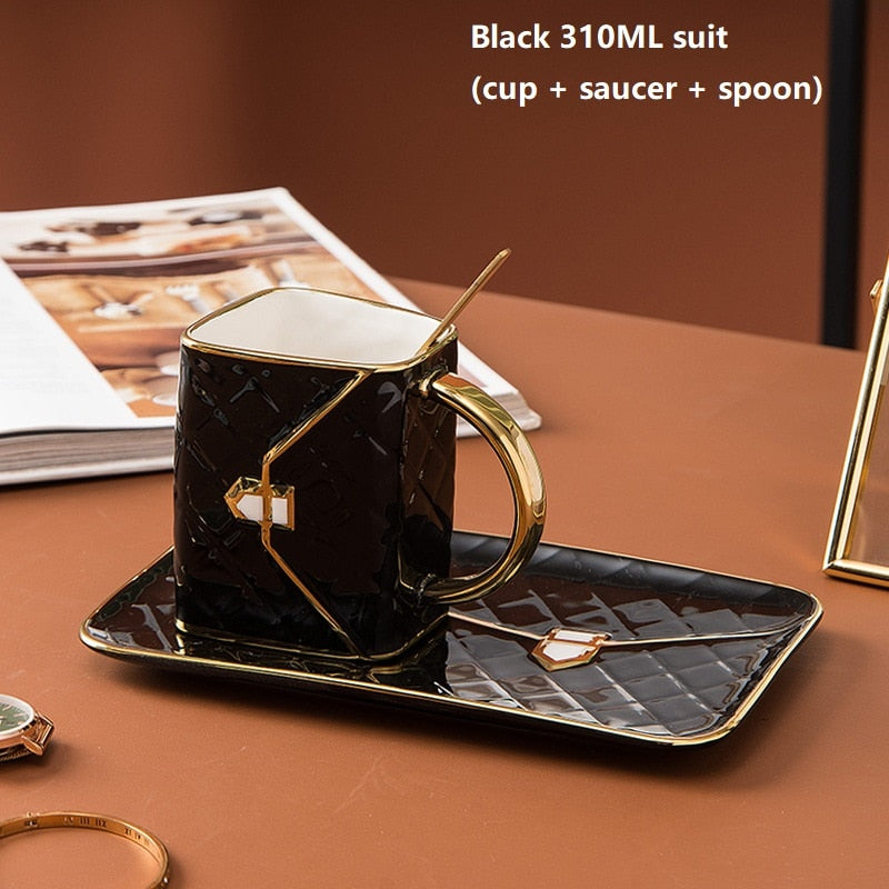 Elegant Bag Shape Coffee Tea Mug Set