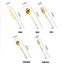 Load image into Gallery viewer, Marble Ceramic Dinner Cutlery Set
