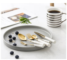 Load image into Gallery viewer, Marble Ceramic Dinner Cutlery Set

