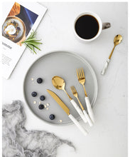 Load image into Gallery viewer, Marble Ceramic Dinner Cutlery Set
