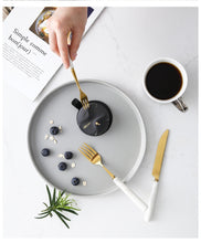 Load image into Gallery viewer, Marble Ceramic Dinner Cutlery Set

