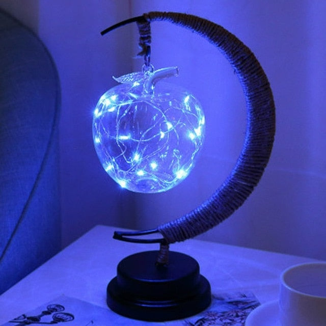 Led stars and moon hemp rope wrought iron decoration light – HOME ART ...