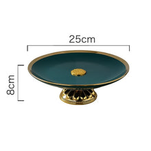 Load image into Gallery viewer, Green Ceramic Cake Fruit Plate Candy Dish 1 Or 3 Layer
