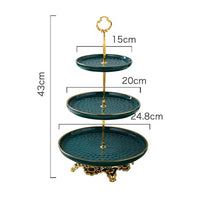 Load image into Gallery viewer, Green Ceramic Cake Fruit Plate Candy Dish 1 Or 3 Layer
