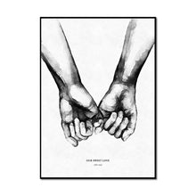 Load image into Gallery viewer, Nordic Black and White Poster Couple Sweet Love Wall Art
