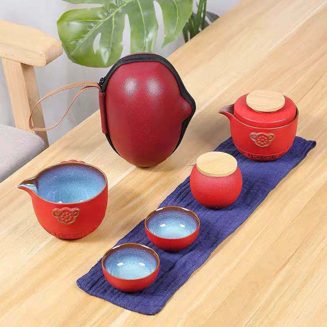 Ceramic Mini Travel Tea Set With 8 PCS