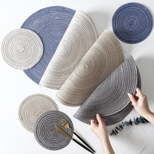 Load image into Gallery viewer, 6pcs/set Round Linen Non Slip Table Mats
