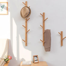 Load image into Gallery viewer, Wooden Hanging Coat Wall Rack
