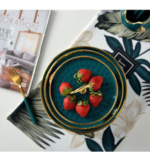 Load image into Gallery viewer, Green Ceramic Cake Fruit Plate Candy Dish 1 Or 3 Layer
