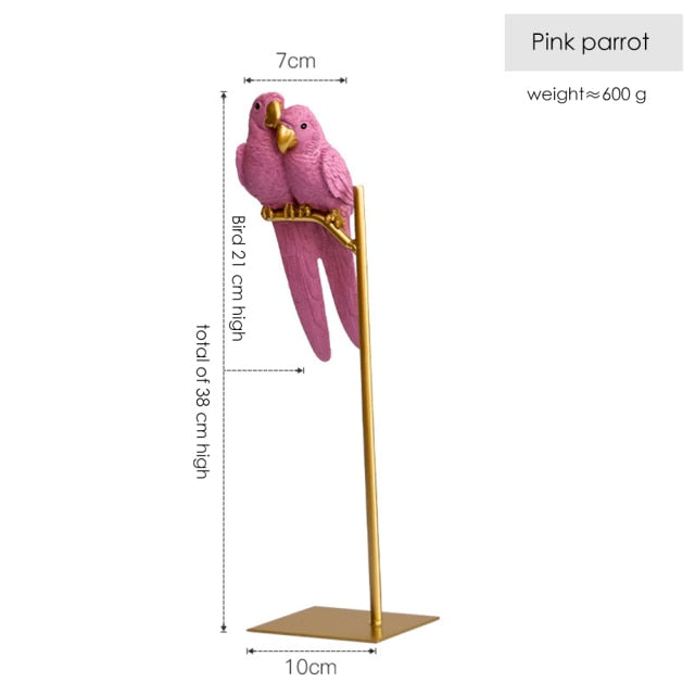 Nordic Creative Resin Parrot Bird Decoration Figurines