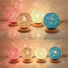 Load image into Gallery viewer, Solid Wood Rattan Ball Decoration Led Table Lamp
