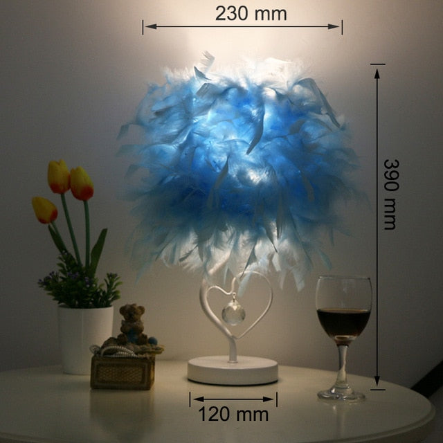 Feather Crystal Table Lamp
