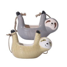 Load image into Gallery viewer, Ceramic Sloth Lazy Figurines Hanging Plant
