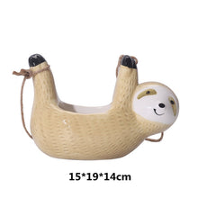 Load image into Gallery viewer, Ceramic Sloth Lazy Figurines Hanging Plant
