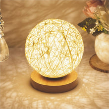 Load image into Gallery viewer, Solid Wood Rattan Ball Decoration Led Table Lamp
