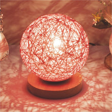 Load image into Gallery viewer, Solid Wood Rattan Ball Decoration Led Table Lamp
