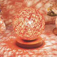Load image into Gallery viewer, Solid Wood Rattan Ball Decoration Led Table Lamp
