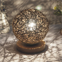 Load image into Gallery viewer, Solid Wood Rattan Ball Decoration Led Table Lamp
