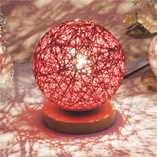 Load image into Gallery viewer, Solid Wood Rattan Ball Decoration Led Table Lamp
