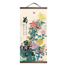 Load image into Gallery viewer, Chinese style flower Green Plants Canva
